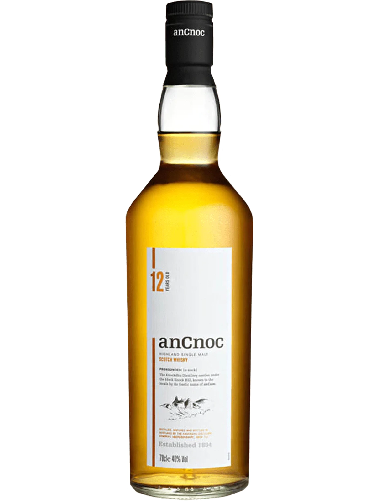 Ancnoc 12 Year Old Highland Single Malt Scotch Whisky 700ml
